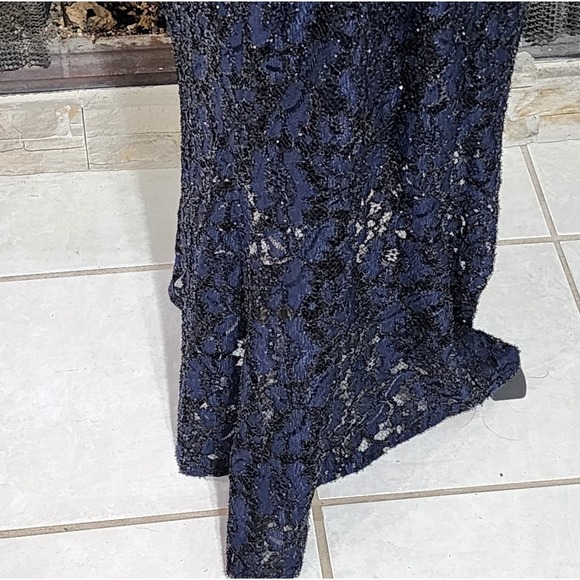 Alexa B. NITES Navy Lace And Mesh Party Maxi Dress Plus‎ Size 18W 2X New! - Picture 7 of 9